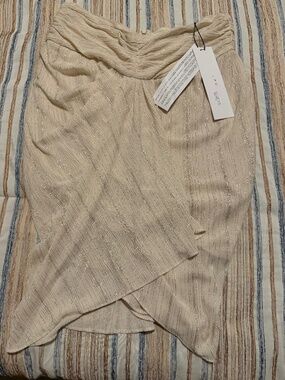 Iro Paris Nistal Draped Ruched Metallic Skirt Size 40